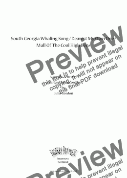 page one of South Georgia Whaling Song / Dearest My Own One / Mull Of The Cool High Bens