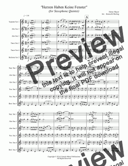 page one of Polka - Herzen Haben Keine Fenster (for Saxophone Quintet SATTB or AATTB)
