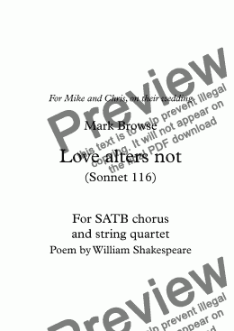 page one of Love alters not (Sonnet 116) full score