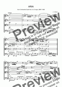 page one of J. S. Bach - ARIA from Orchestral Suite No.3 in D major, BWV 1068