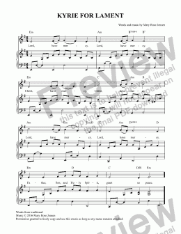 page one of Kyrie for Lament - Piano/Vocal