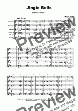 page one of Jazzy Jingle Bells - Christmas Swing - Clarinet Quartet