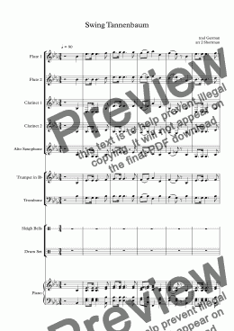 page one of Swing Tannenbaum (O Christmas Tree) - arranged for training Jazz Wind Band