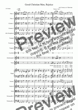 page one of Good Christian Men, Rejoice - Orchestral Arrangement & Descant (Christmas Carol)