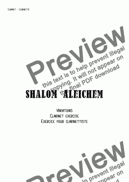 page one of Shalom Aleichem