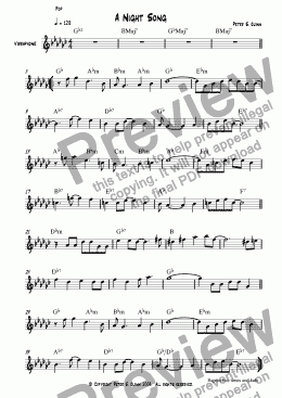 page one of A Night Song