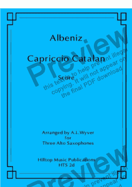 page one of Capriccio Catalan arr. three saxophones