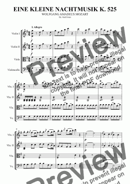 page one of Eine Kleine Nachtmusik K. 525 (Complete)