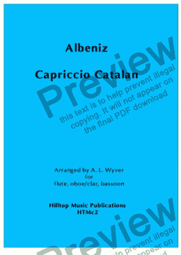 page one of Capriccio Catalan arr. flute, oboe/clarinet and bassoon