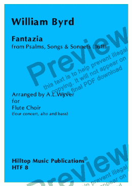 page one of Fantazia arr. flute choir
