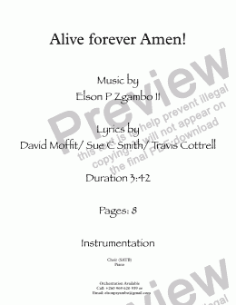 page one of Alive forever amen!
