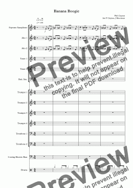 page one of Banana Boogie - big band composition