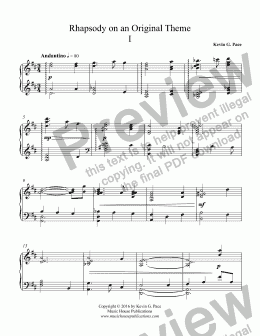 page one of Rhapsody on an Original Theme I