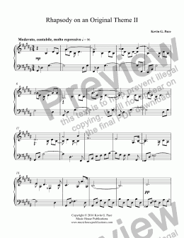 page one of Rhapsody on an Original Theme II