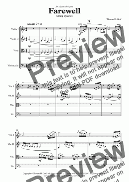 page one of Farewell - Sad Ballad - String Quartet 