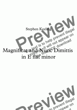 page one of MAGNIFICAT AND NUNC DIMITTIS IN E FLAT MINOR