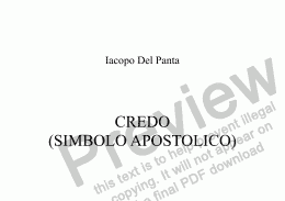 page one of Credo (Simbolo Apostolico) (Choir)