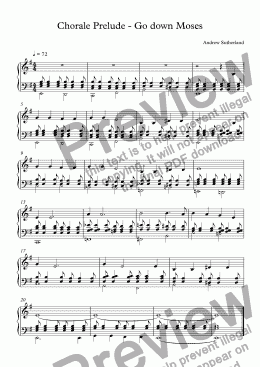 page one of Chorale Prelude - Go down Moses(2)