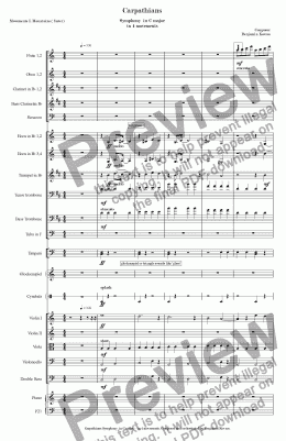 page one of Benjamin Kovacs - Carpathians_Symphony No1. for orchestra in 4 movements