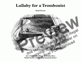 page one of Lullaby for a Trombonist/Euphophonist, Keyboards & Double/Electric Bass