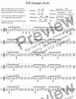 page one of Full Arpeggio Study