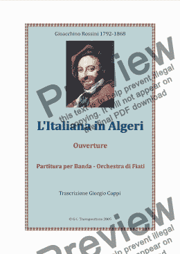 page one of L’Italiana in Algeri - Ouverture -Rossini