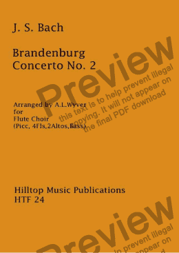 page one of Brandenberg Concerto No. 2 arr. flute choir