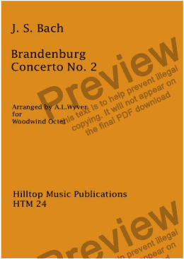 page one of Brandenberg Concerto No. 2 arr. woodwind octet