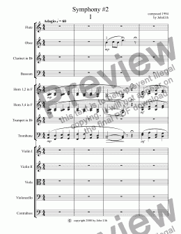 page one of Symphony #2, Mvmt I