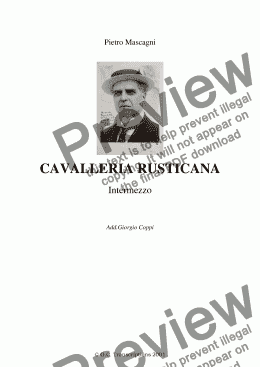 page one of Cavalleria Rusticana Intermezzo - Pietro Mascagni 