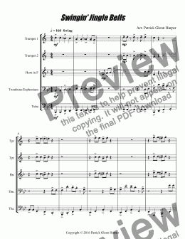 page one of Swingin’ Jingle Bells - for Brass Ensemble