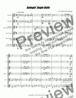 page one of Swingin’ Jingle Bells - for Clarinet Choir