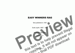 page one of EASY WINNERS RAG
