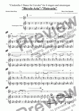 page one of "Bicycle-Aria" and "Dream-Duet" from Cinderella for 4 Singers and Streetorgan