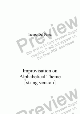page one of Improvisation on Alphabetical Theme (String)