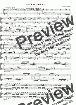 page one of Passacaglia Handel-Halvorsen, 2 violins