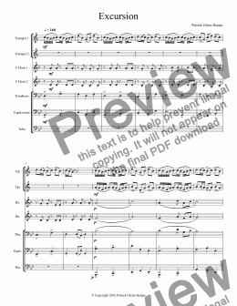 page one of Excursion - for Brass Ensemble
