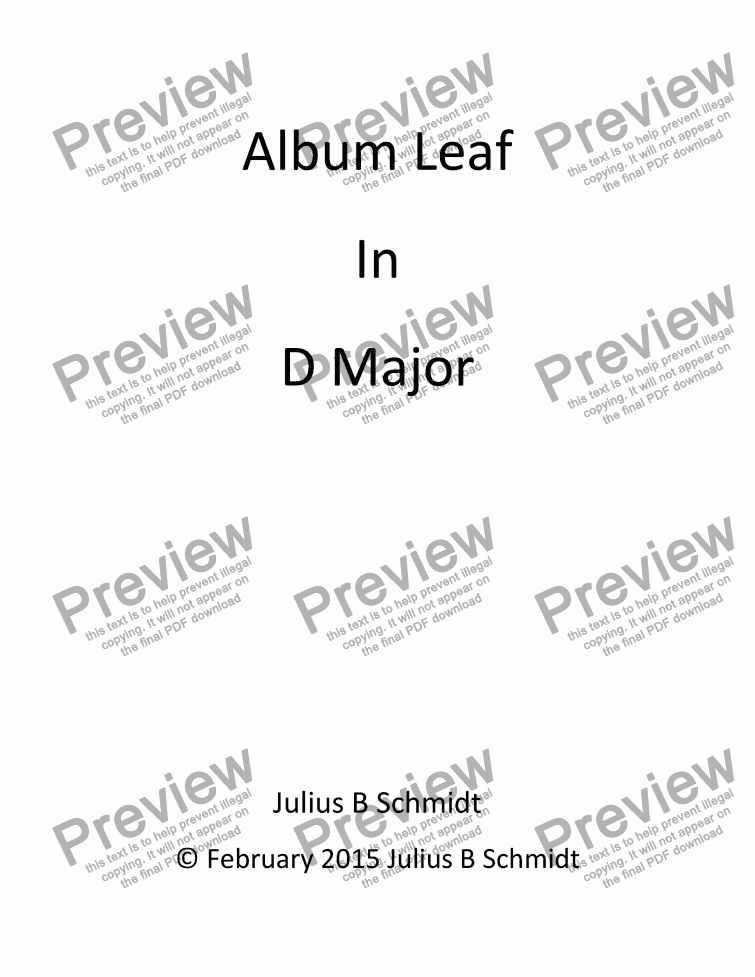 page one of Album Leaf in D Major