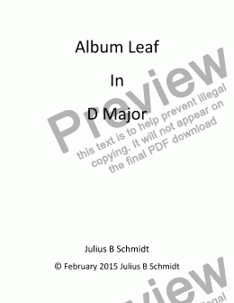 page one of Album Leaf in D Major