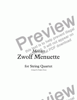 page one of Zwolf Menuette