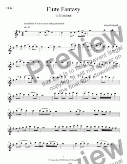 page one of Flute Fantasy No. 2 in E minor