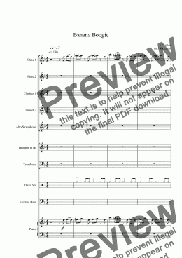 page one of Banana Boogie - arrangement for training Wind Band