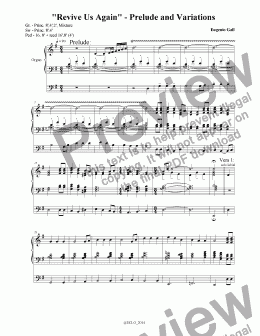 page one of Prelude and Variations on "Revive Us Again"