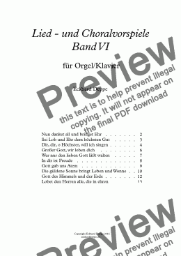 page one of 10 Lied-und Choralvorspiele Band 6