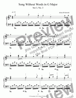 page one of Song Without Words: Set 3, No. 3 in G