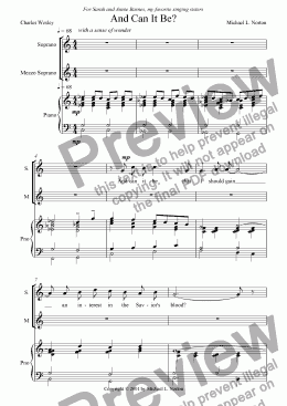 page one of And Can It Be? (Medium & High Voice with Piano)