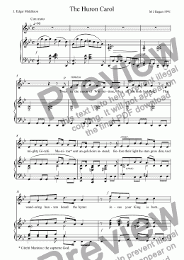 page one of The Huron Carol