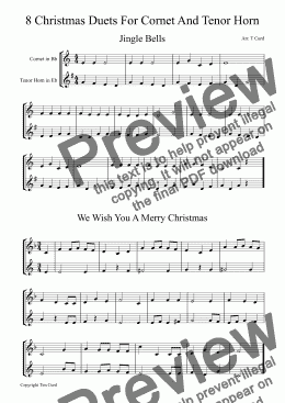 page one of 8 Christmas Duets for cornet and tenor horn