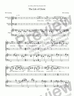 page one of "The Life of Christ" for SATB choir & piano