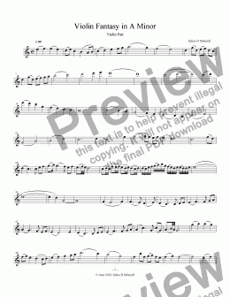 page one of Violin Fantasy No. 1 in A Minor